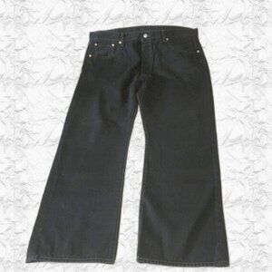 Levis 501 Mens Black Denim Straight Leg Button Fly Jeans 40x32